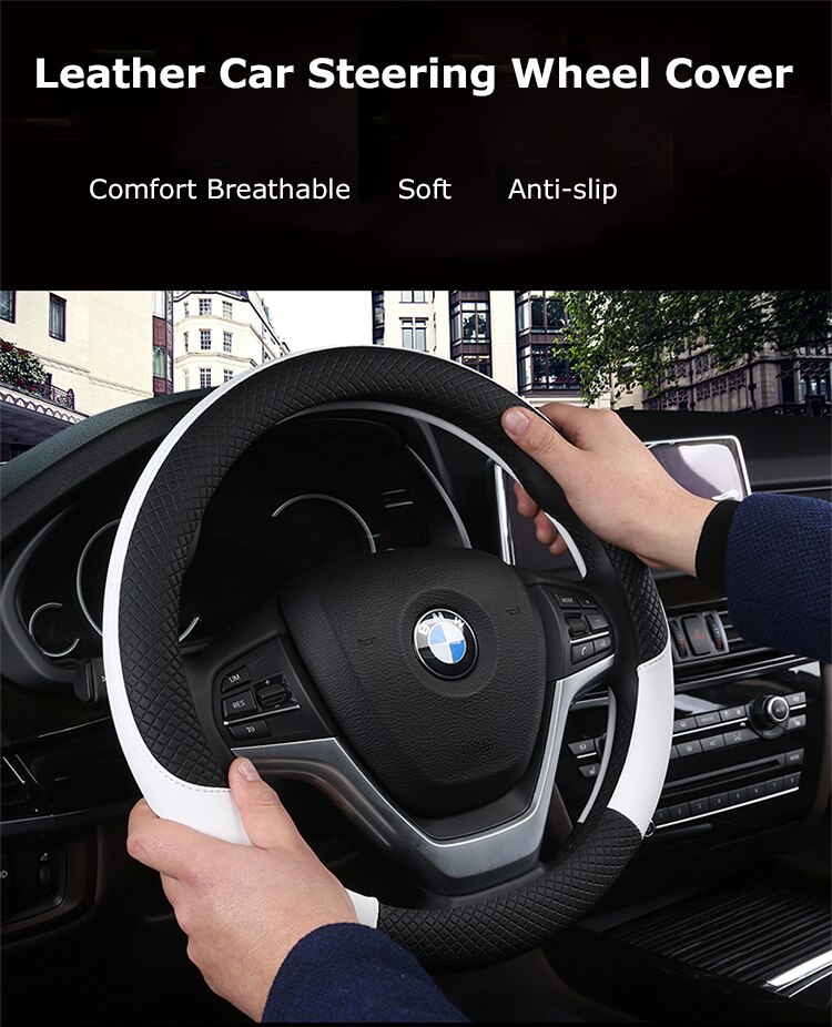 Universal Car Steering Wheel Cover Leather Car steering sleeve Car Accessories Auto Steering-Weel covers Auto Upholstery