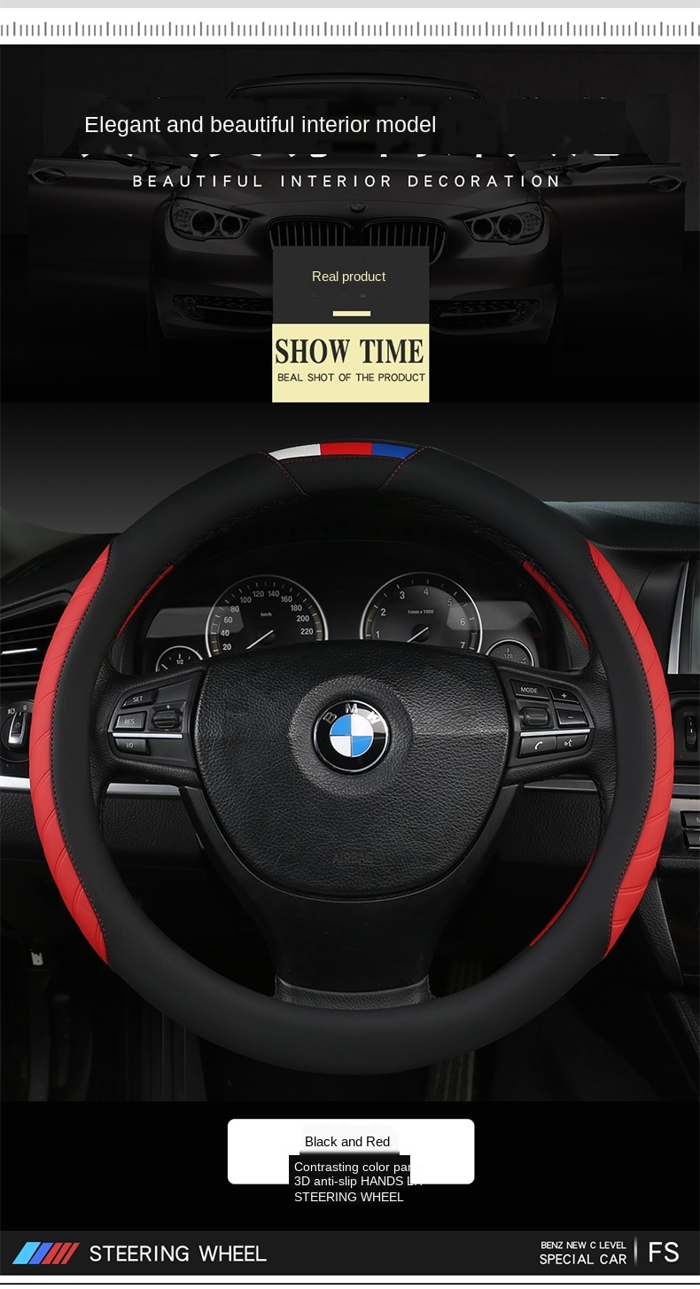 Universal Car Steering Wheel Cover Leather Car steering sleeve Car Accessories Auto Steering-Weel covers Auto Upholstery