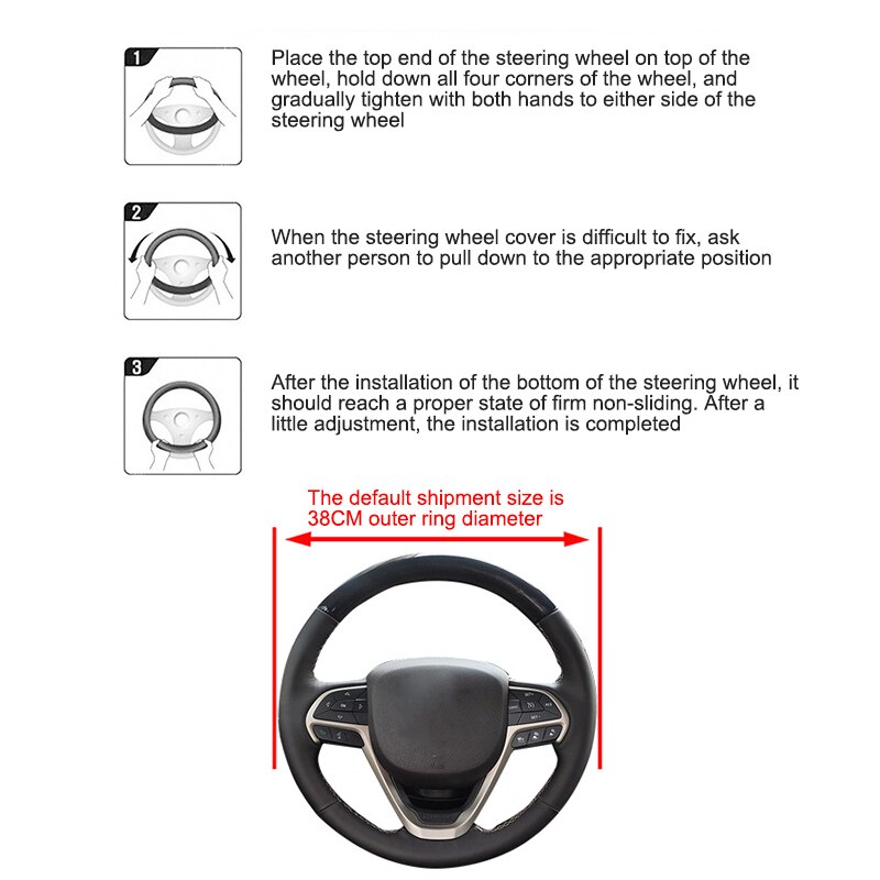 Universal Car Steering Wheel Cover Leather Car steering sleeve Car Accessories Auto Steering-Weel covers Auto Upholstery