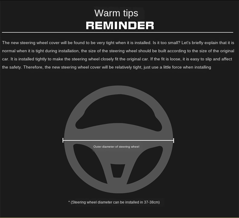 Universal Car Steering Wheel Cover Leather Car steering sleeve Car Accessories Auto Steering-Weel covers Auto Upholstery