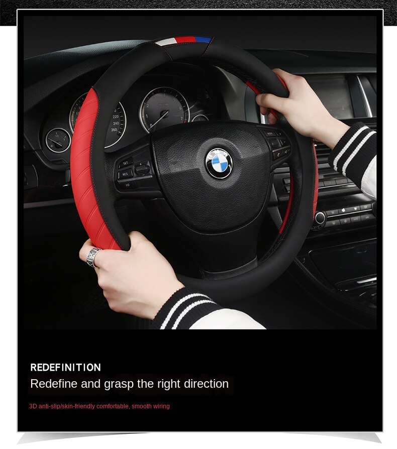 Universal Car Steering Wheel Cover Leather Car steering sleeve Car Accessories Auto Steering-Weel covers Auto Upholstery