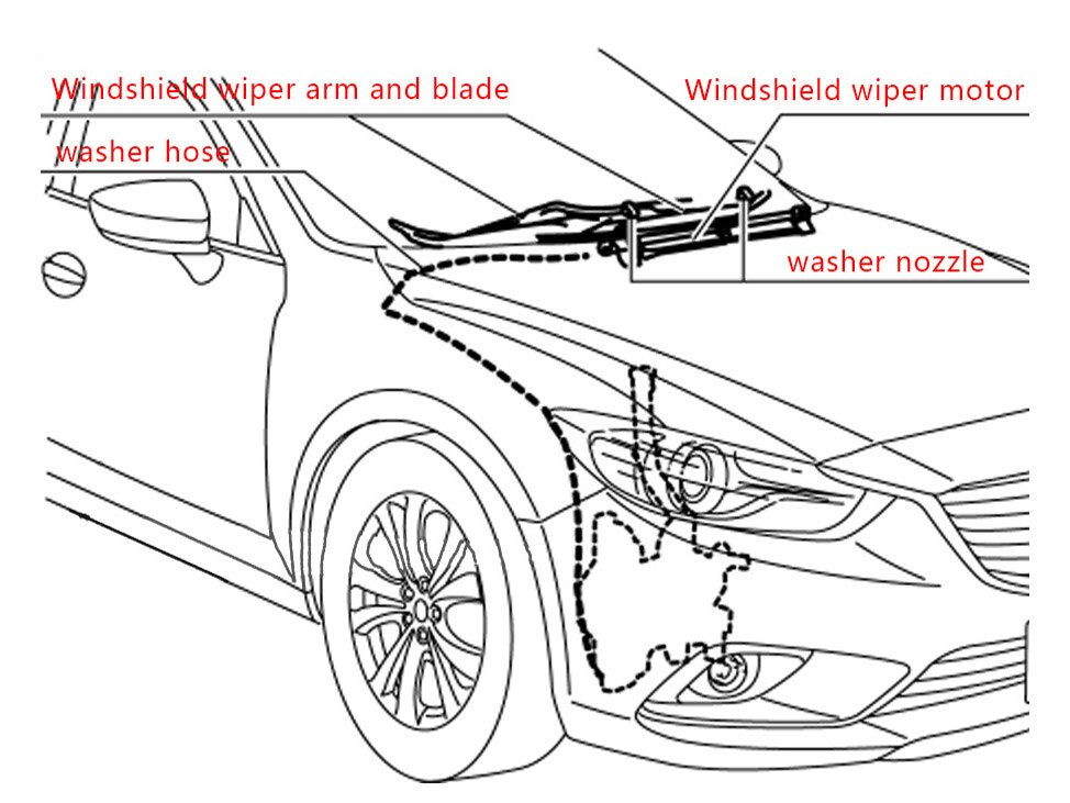2Pcs Universal Car Windscreen Washer Wiper Blade Water Spray Jets Nozzles Mounted onto 8mm 9mm Arm Adjusted 4 Way Upgrade
