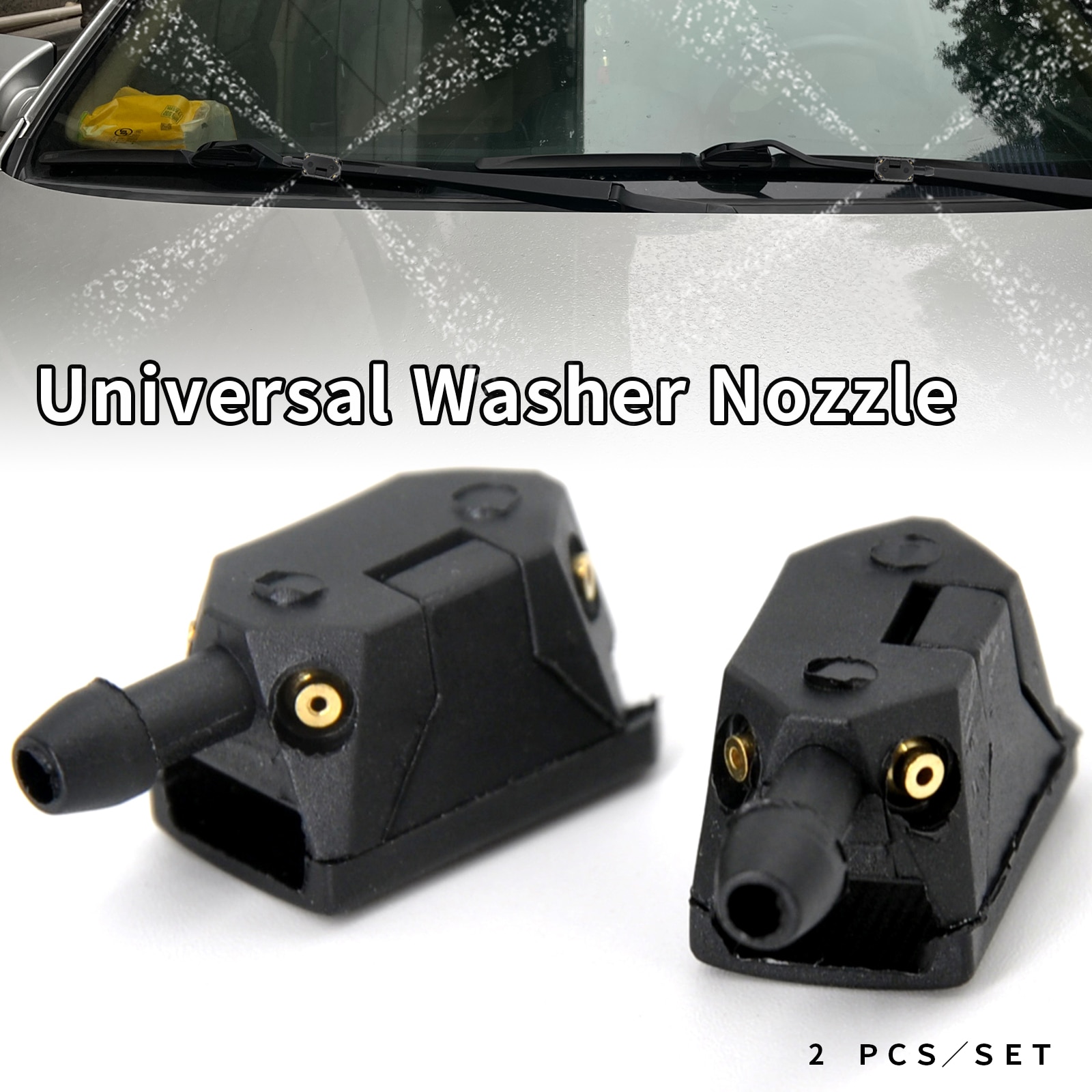 2Pcs Universal Car Windscreen Washer Wiper Blade Water Spray Jets Nozzles Mounted onto 8mm 9mm Arm Adjusted 4 Way Upgrade 2Pcs Universal Car Windscreen Washer Wiper Blade Water Spray Jets Nozzles Mounted onto 8mm 9mm Arm Adjusted 4 Way Upgrade