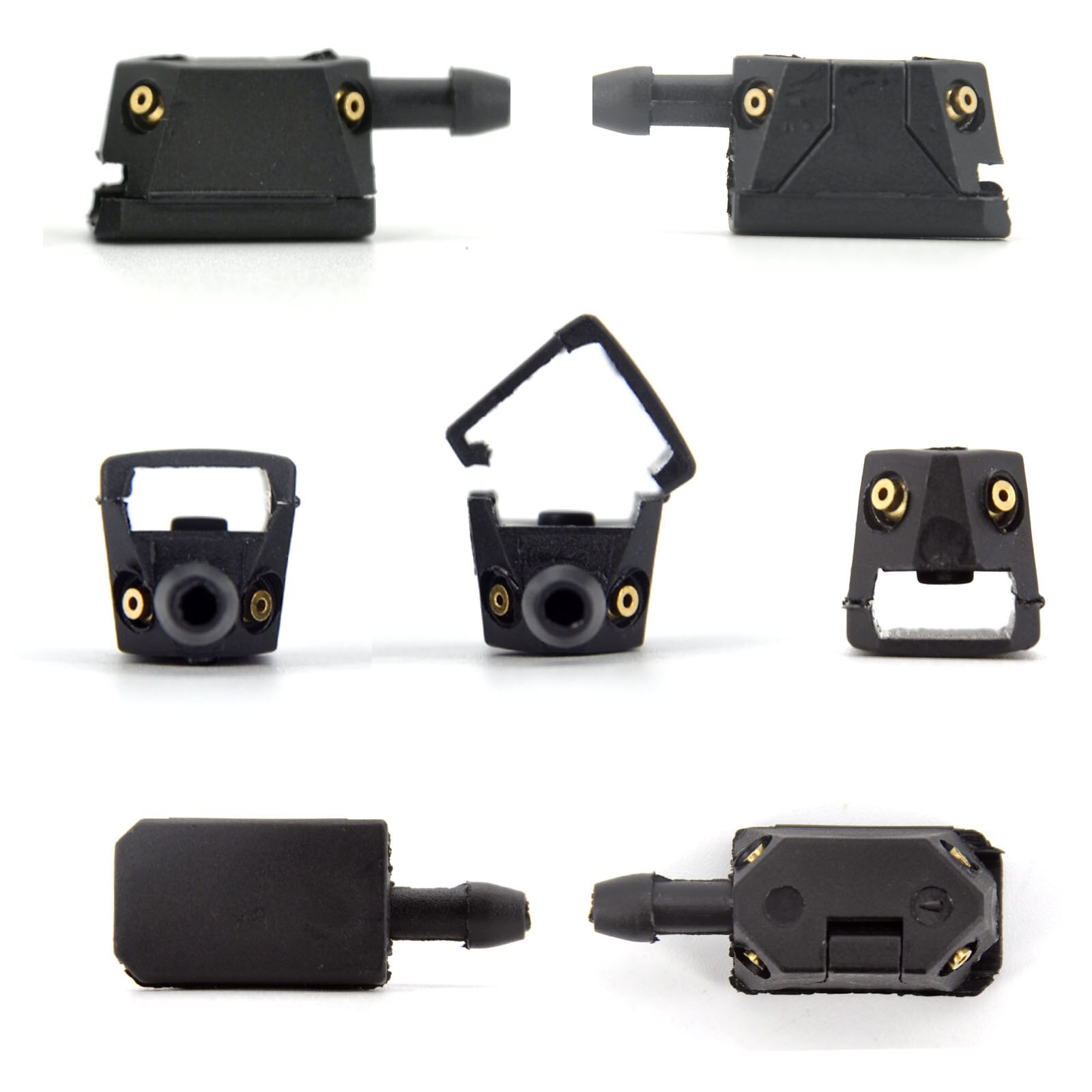 2Pcs Universal Car Windscreen Washer Wiper Blade Water Spray Jets Nozzles Mounted onto 8mm 9mm Arm Adjusted 4 Way Upgrade