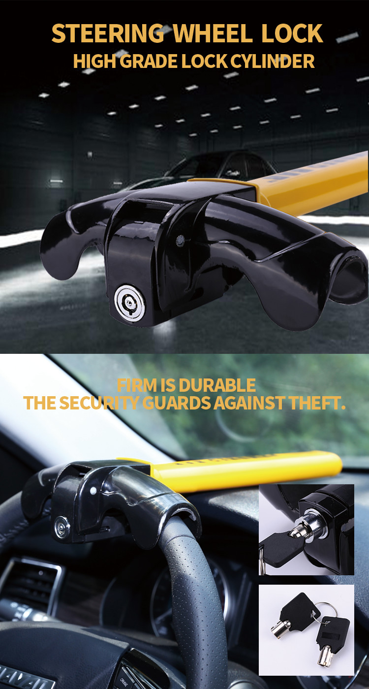 Car Steering Wheel Lock Universal Anti-theft Security Rotary Steering Wheel Lock Heavy Duty Stainless Lock Enhance Car Security