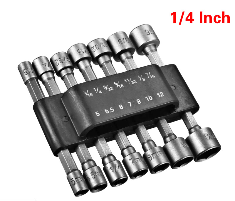 1/4 Inch Hex Shank Power Nut Driver Drill Bit Set