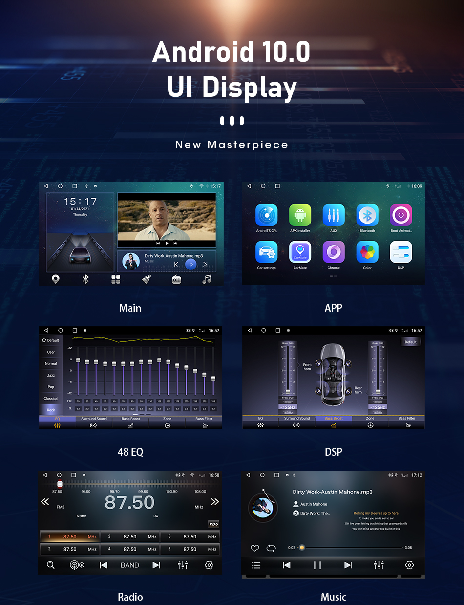 JMCQ-Radio Multimedia con GPS para coche, Radio con reproductor, Android 11,0, 2Din, navegador, est&eacute;reo, 4G, Carplay, unidad principal, para Honda Civic 2005-2012